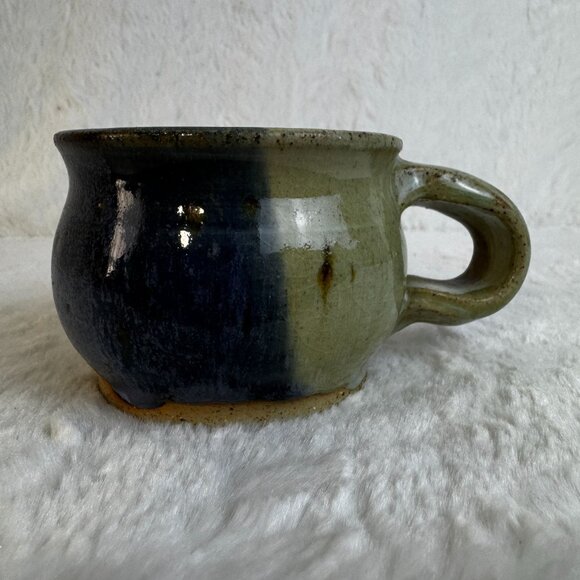 Handmade Studio Art Stoneware Pottery Soup Mug With Unique Glaze Signed 87' - Picture 2 of 6